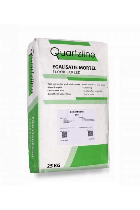 Cementitious LCS  - Quartzline Cementitious LCS is een kant-en-klare vloeibare cementgebonden mortel voor het maken van dekvloeren.